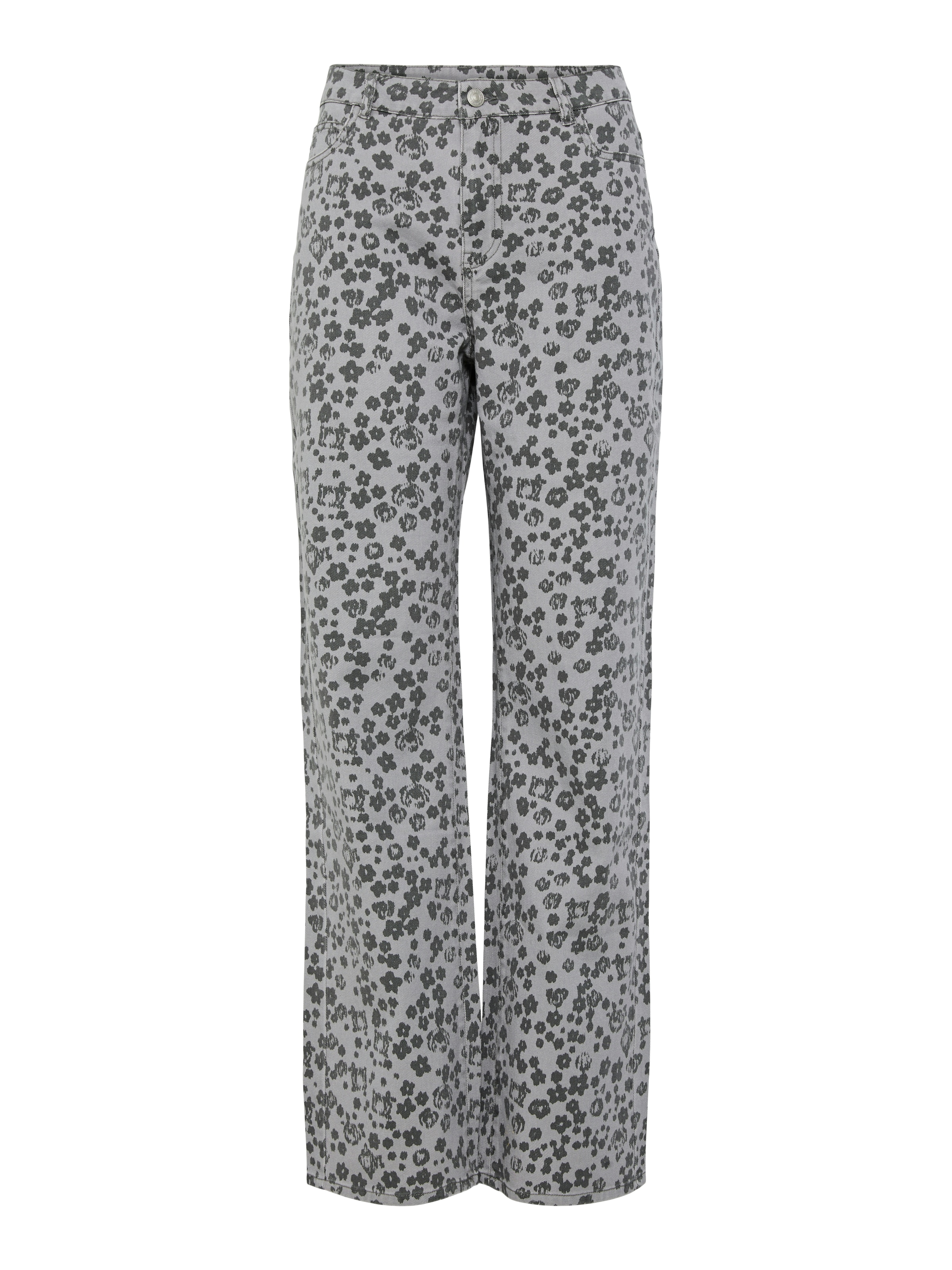 PIECES Wide leg Jeans 'PCPORTIA' in Grey: front