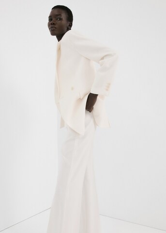 MANGO Flared Pleated Pants 'Iguana' in Beige