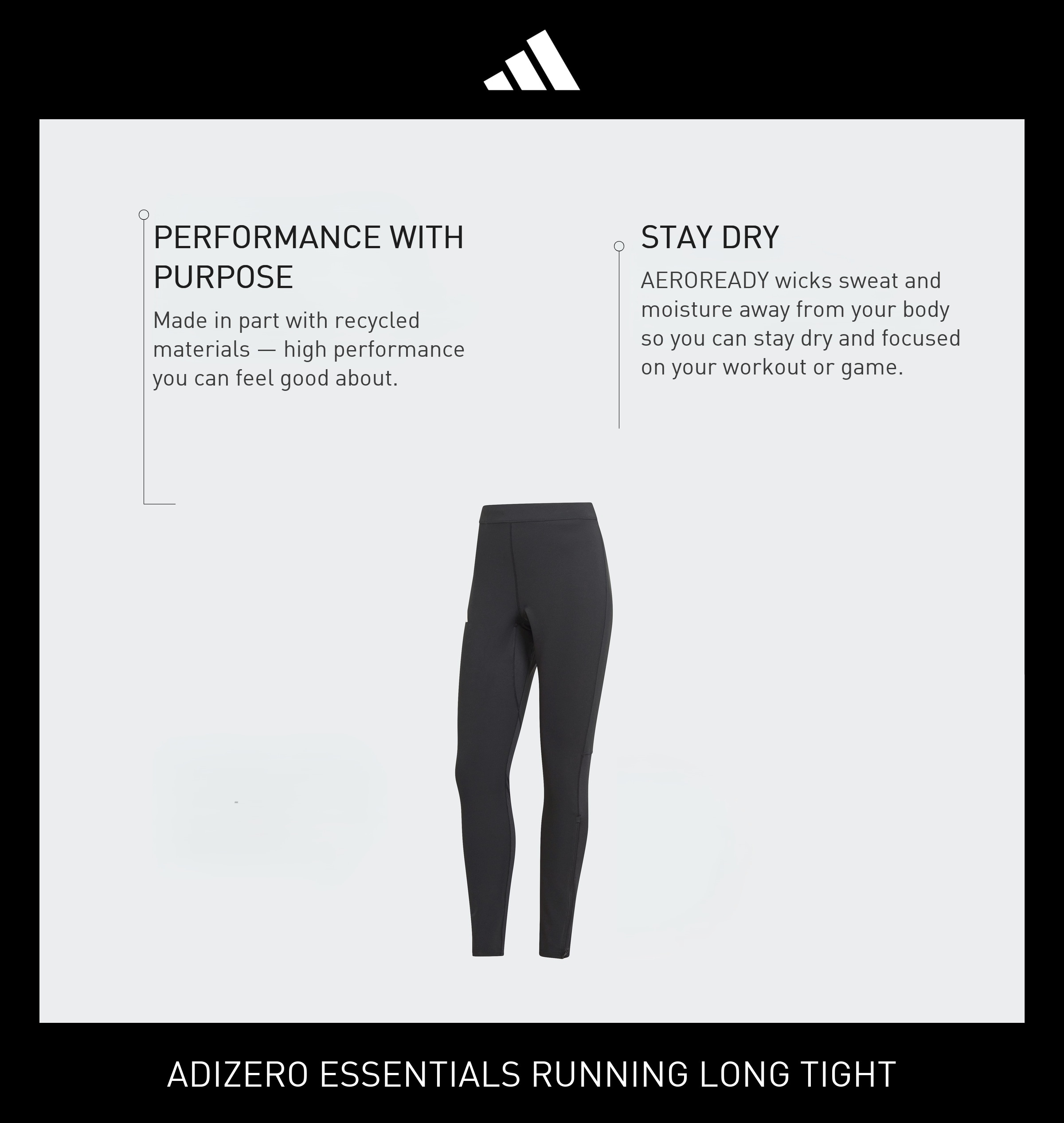 ADIDAS PERFORMANCE Skinny Workout Pants 'Adizero' in Black