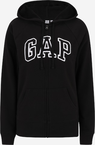 Gap Tall - Sudadera con cremallera 'HERITAGE' en negro: frente