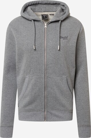 Giacca di felpa di Superdry in grigio: frontale