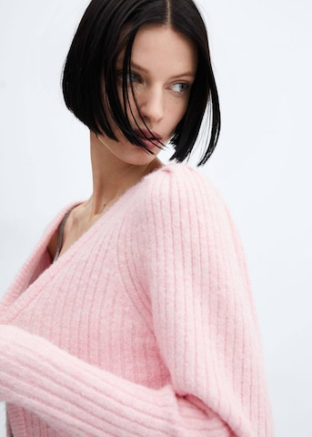 MANGO Knit Cardigan 'Pomme' in Pink