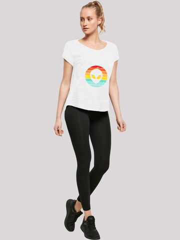 T-shirt 'Alien Retro Sonnenuntergang' F4NT4STIC en blanc