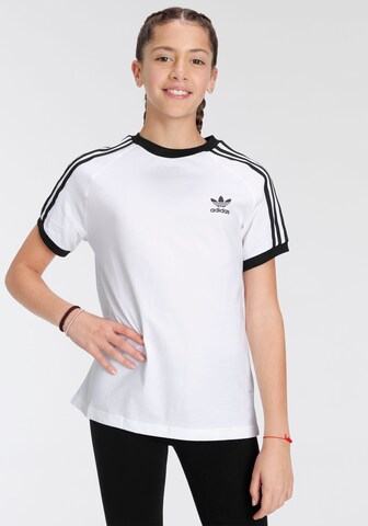 ADIDAS ORIGINALS Тениска 'Adicolor 3-Stripes' в бяло: отпред