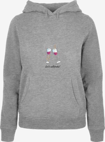 Merchcode Sweatshirt 'Lets celebrate' in Grey: front