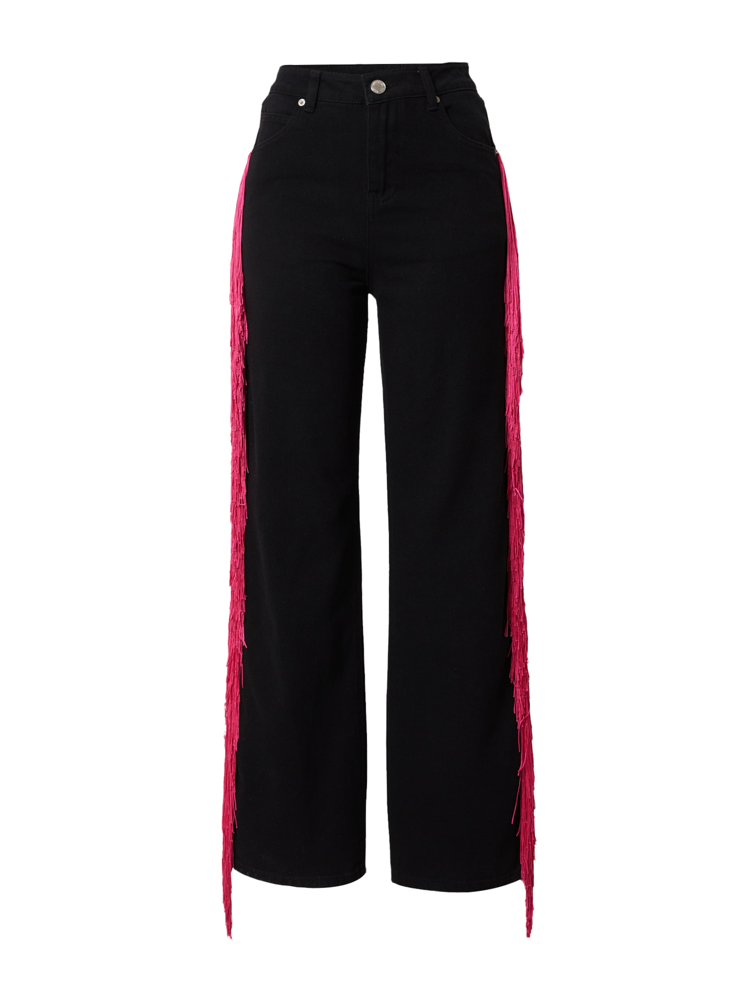 Nasty Gal - Regular Calças de ganga em preto: frente