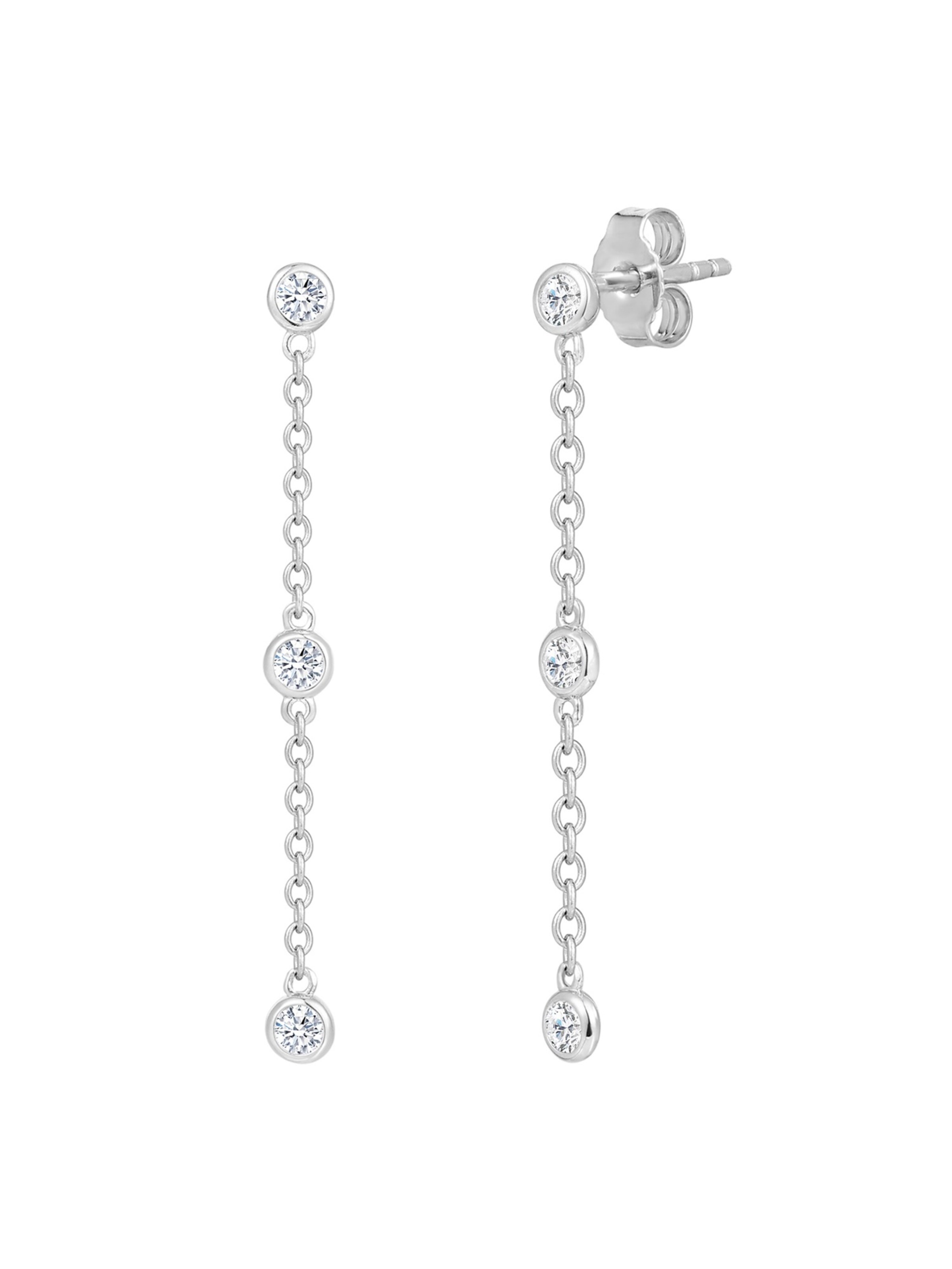 Trilani Oorbellen in Zilver: voorkant