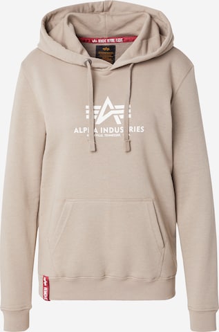 Sweat-shirt ALPHA INDUSTRIES en beige : devant