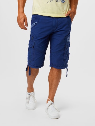 CAMP DAVID Regular Cargo Pants in Blue: front