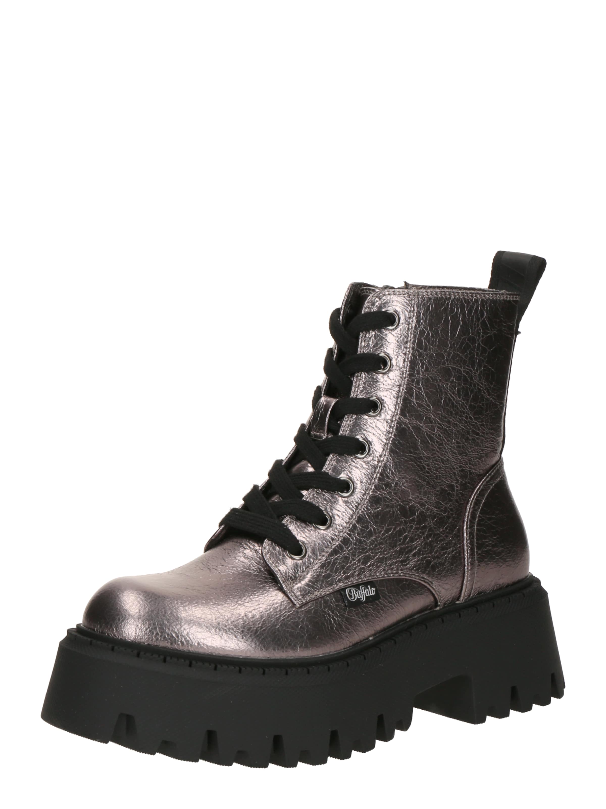 BUFFALO Botki sznurowane 'ASPEN' w kolorze srebrny: przód