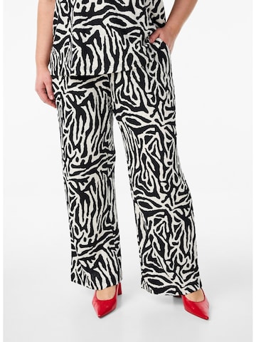 Wide leg Pantaloni 'Talia' di Zizzi in nero: frontale