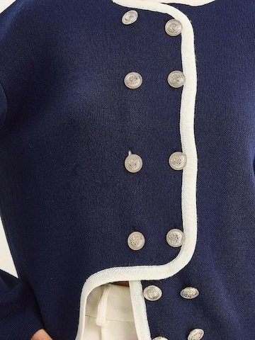 Cardigan Bianco Lucci en bleu