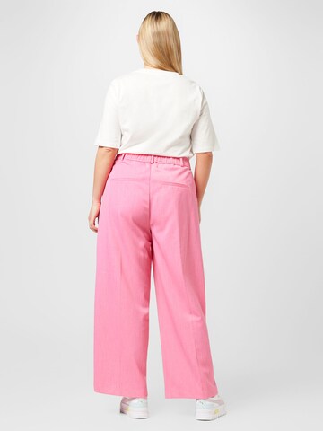 Fransa Curve Wide Leg Suorat housut 'MILENA' värissä vaaleanpunainen