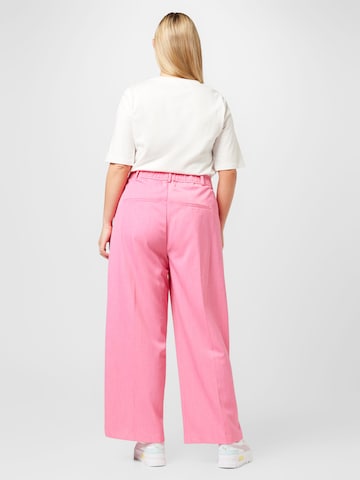 Wide leg Pantaloni con piega frontale 'MILENA' di Fransa Curve in rosa