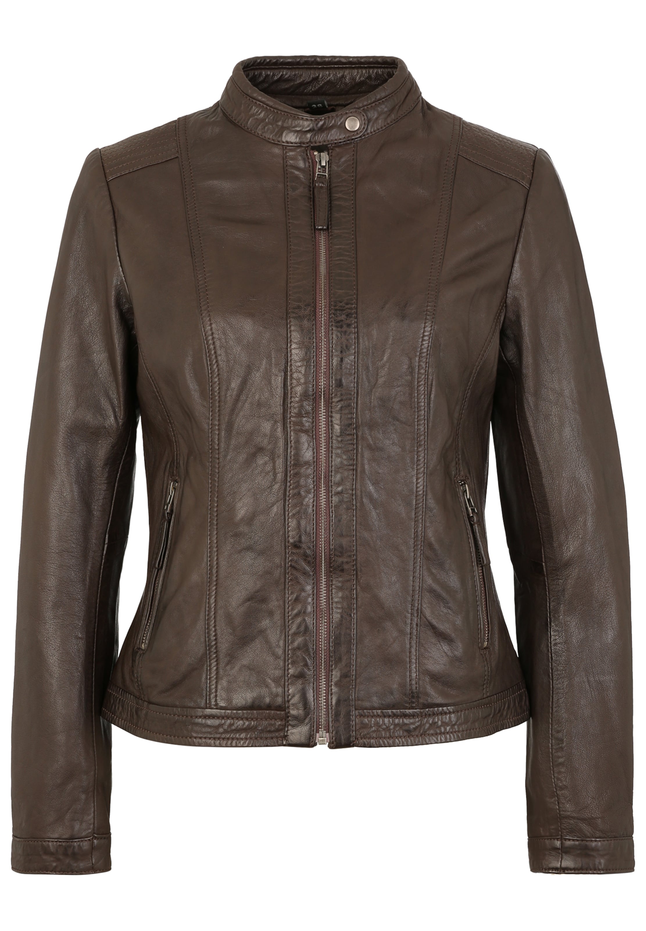 7ELEVEN Lederjacke Ursula2 in Braun: Vorderseite