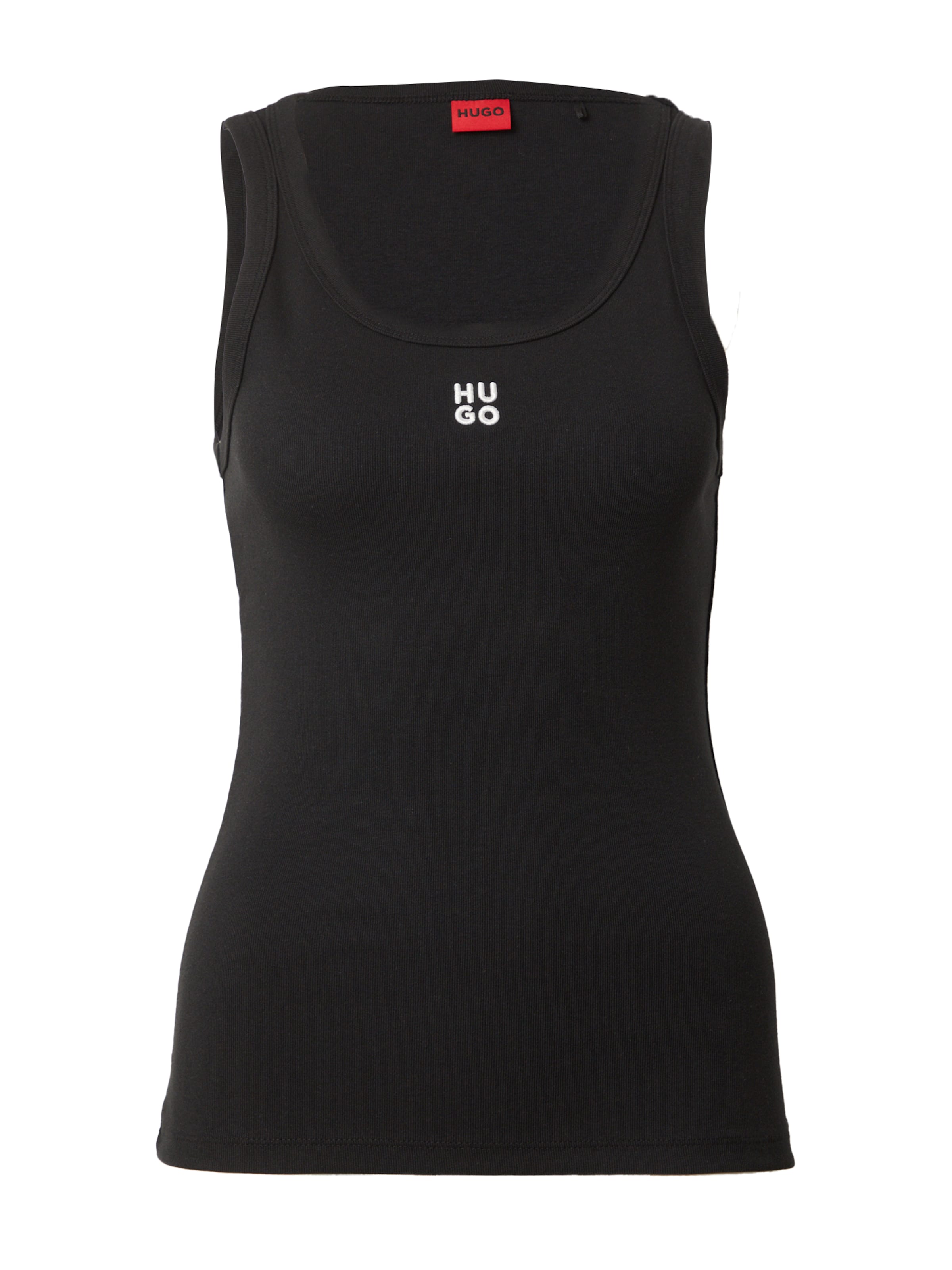 HUGO Top 'Datamia' w kolorze czarny: przód