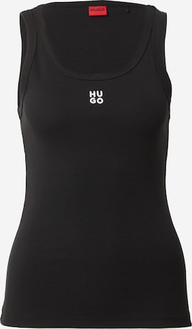 HUGO Top 'Datamia' in Black: front