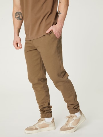 DAN FOX APPAREL - Tapered Calças 'Danilo' em castanho: frente