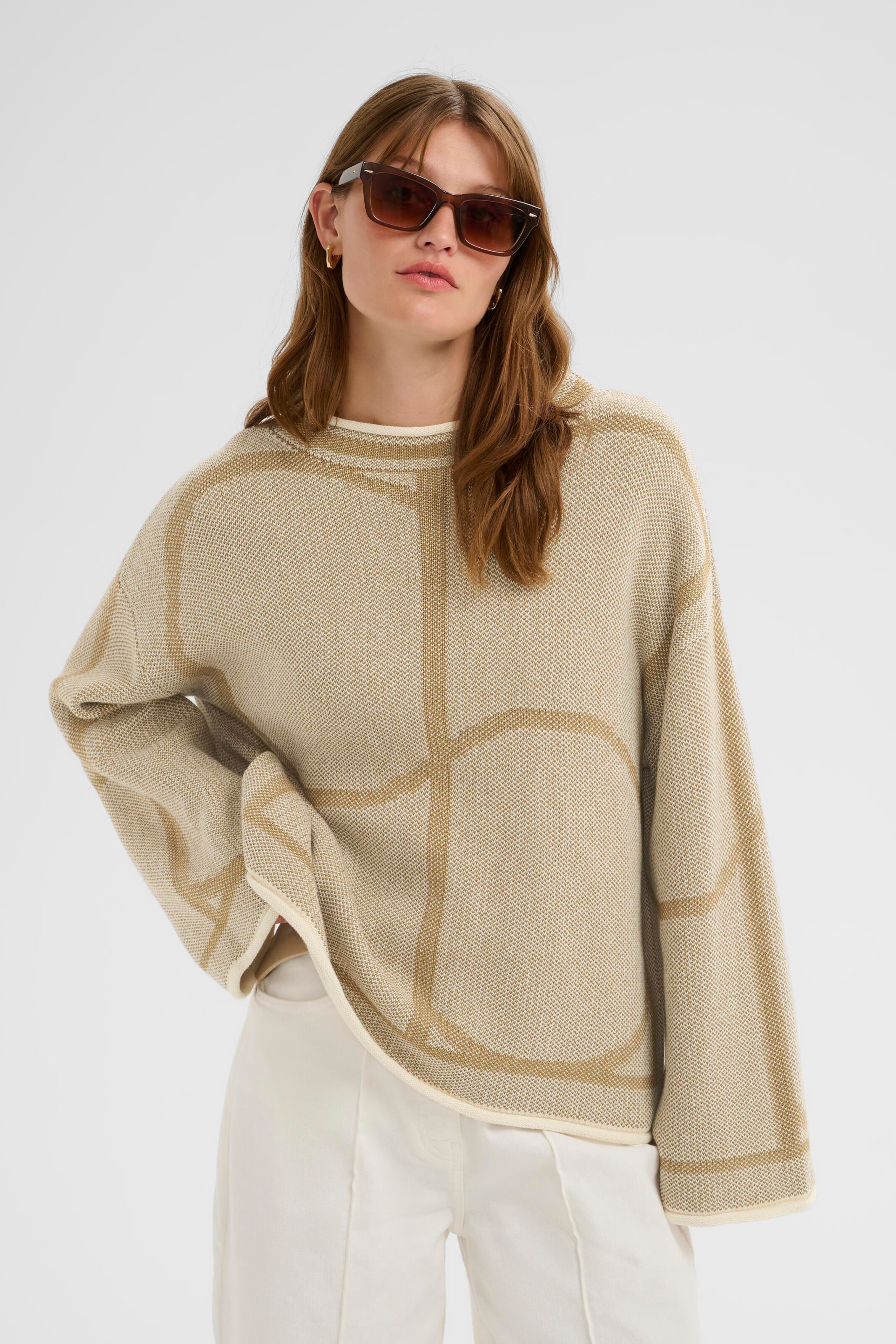 SOAKED IN LUXURY Pullover 'Rava' in Beige: Vorderseite