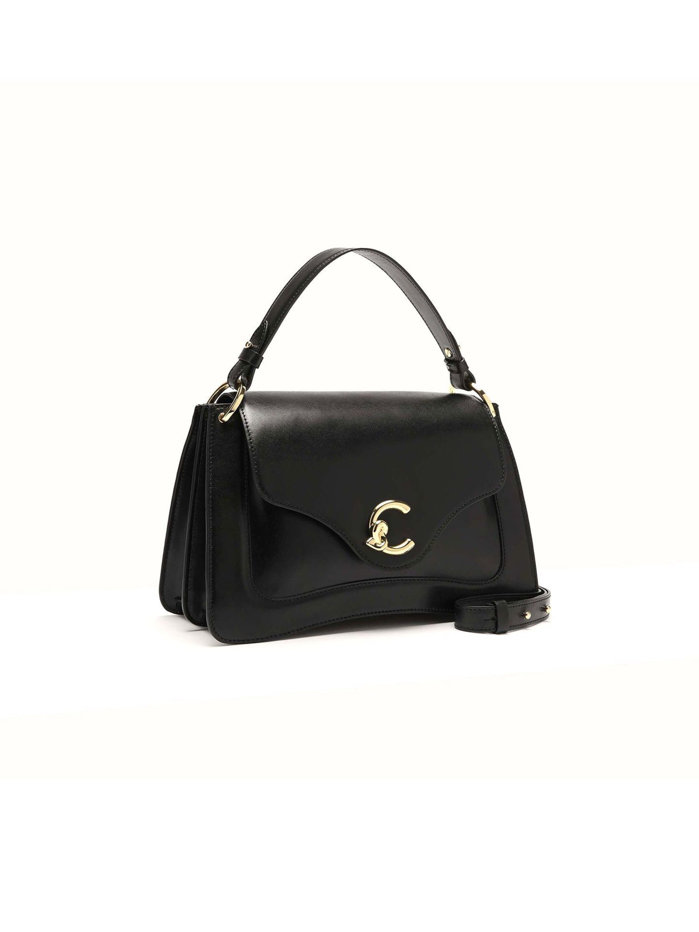 Coccinelle Handbag 'Coccinelle C-Me Calf Handbag Calf Smooth Leather' in Black