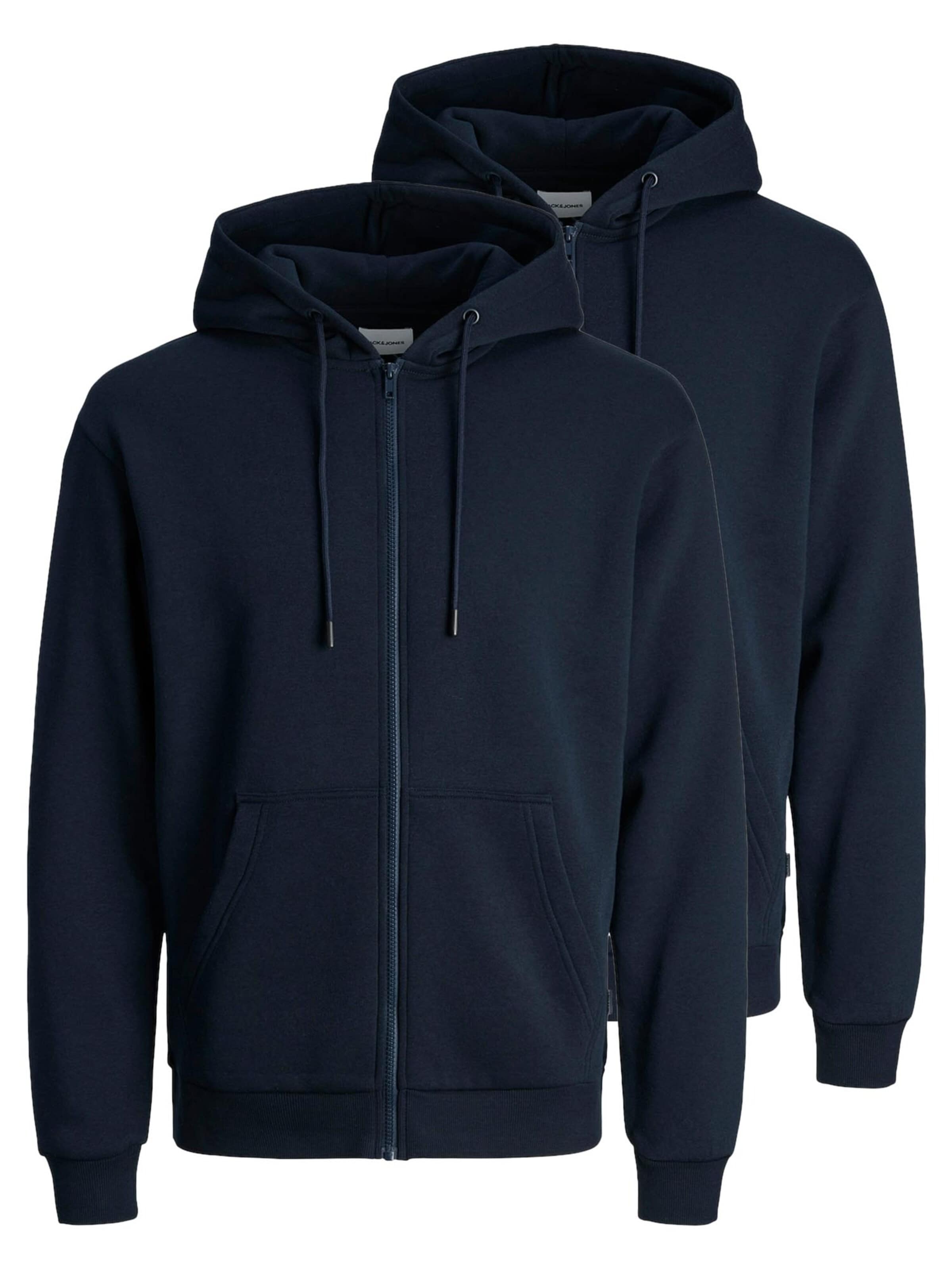 JACK & JONES Sweat jacket 'Bradley' in Blue: front