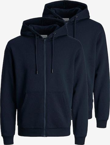 JACK & JONES Sweat jacket 'Bradley' in Blue: front