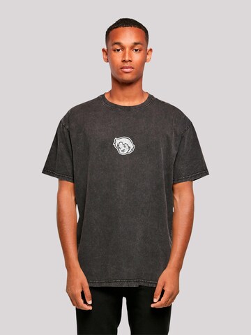 F4NT4STIC Shirt 'Heidi Heroes of Childhood' in Zwart: voorkant