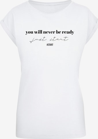 Merchcode Shirt 'Just Start' in White: front