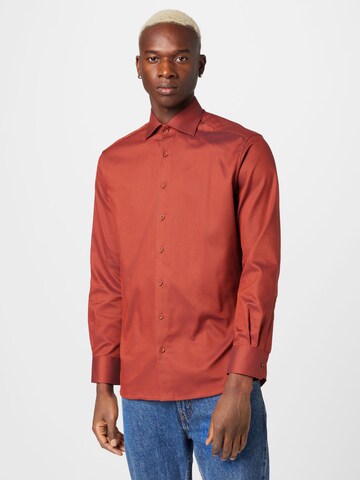 Coupe regular Chemise business ETERNA en orange : devant