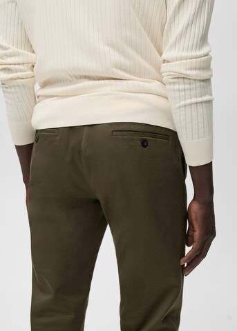 MANGO MAN Slimfit Chinohose 'Barna' in Grün