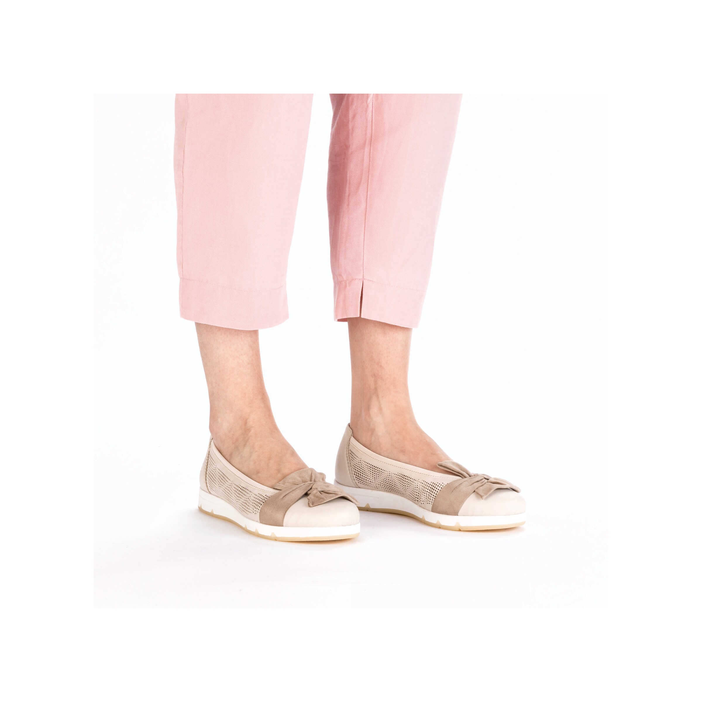 Rieker Ballet Flats with Strap ' L3066 ' in Beige: front