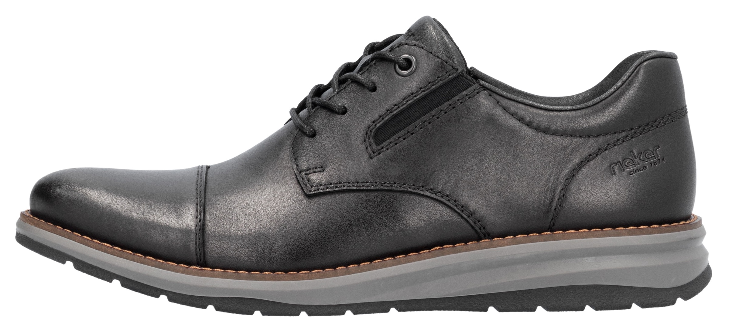 Chaussure de sport à lacets Rieker en noir : devant