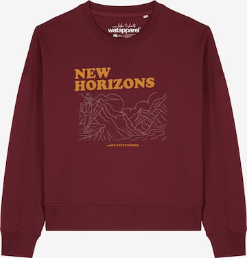 Sweat-shirt 'New horizons are everywhere ' Watapparel en rouge : devant