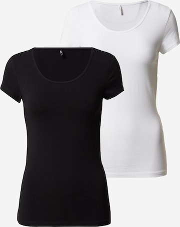 ONLY - Camiseta 'Love' en negro: frente