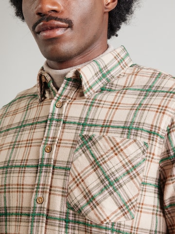 Kronstadt Regular fit Button Up Shirt 'Gavel' in Beige