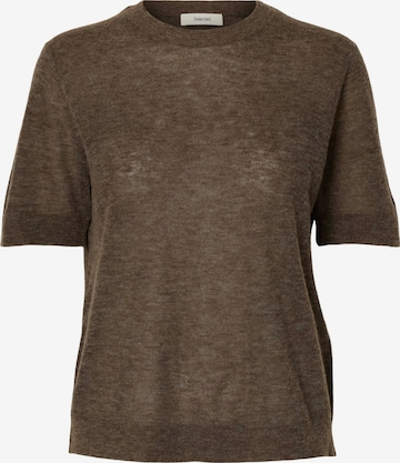 SELECTED - Jersey 'SLFShirley' en marrón: frente