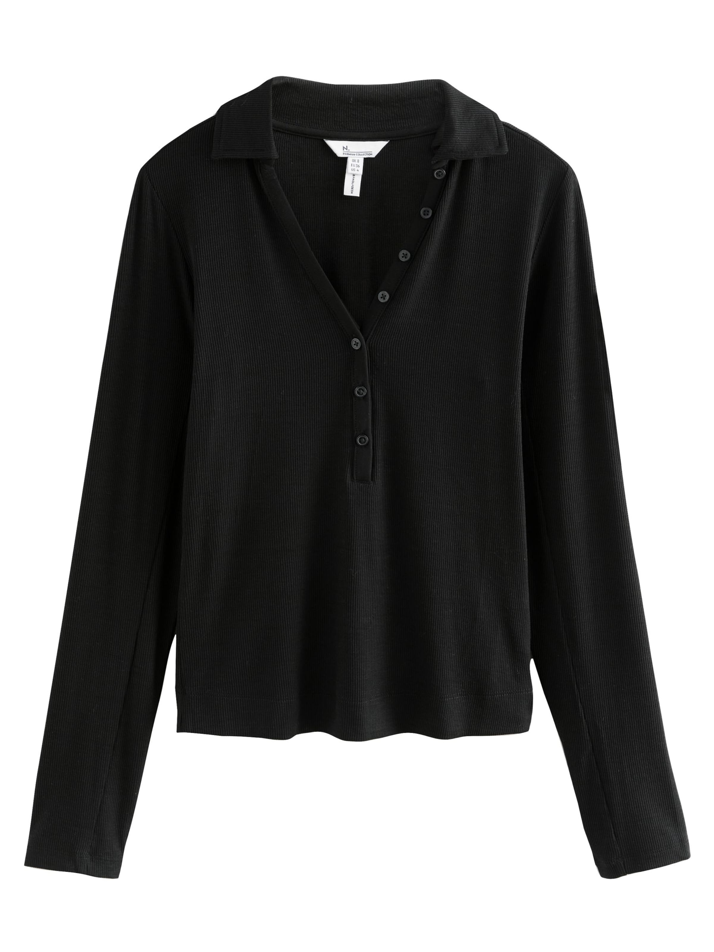 Next Poloshirt in Schwarz: Vorderseite