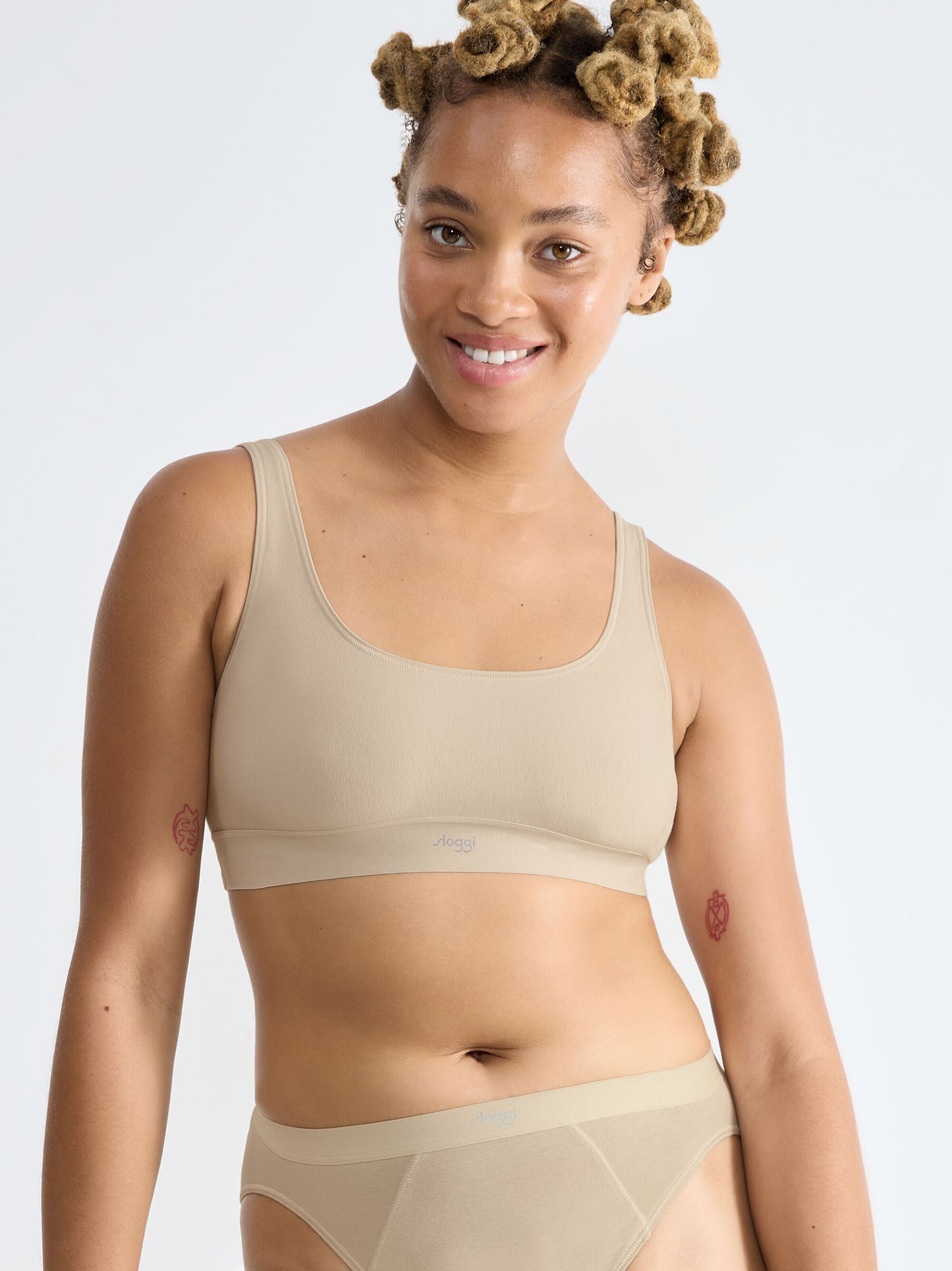 SLOGGI - Soutien Bustier Soutien ' EVER Ease Top ' em bege: frente