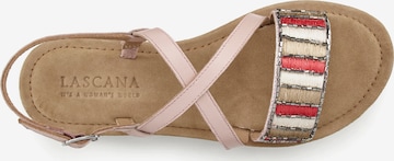 LASCANA Sandalen met riem in Roze