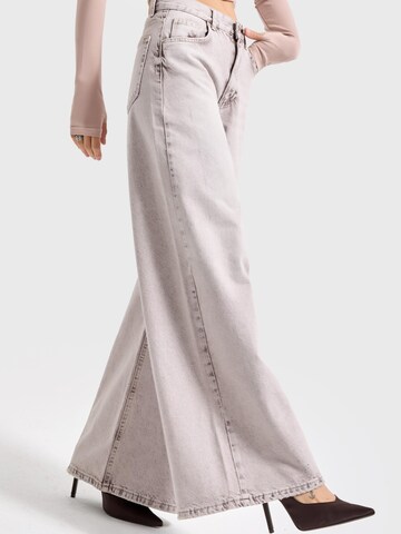 IT'S BASIC Wide leg Jeans 'ELENA PALAZZO MID RISE JEANS' in Beige