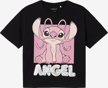 juoda NAME IT Marškinėliai 'NKFNyri Stitch': priekis