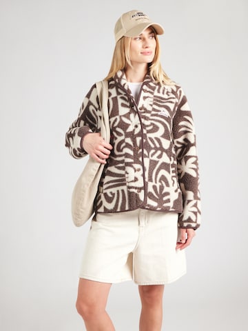 QUIKSILVER Fleece jas 'CHALOK' in Bruin: voorkant