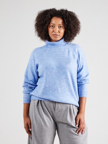 PIECES Curve Sweater in Blue: front