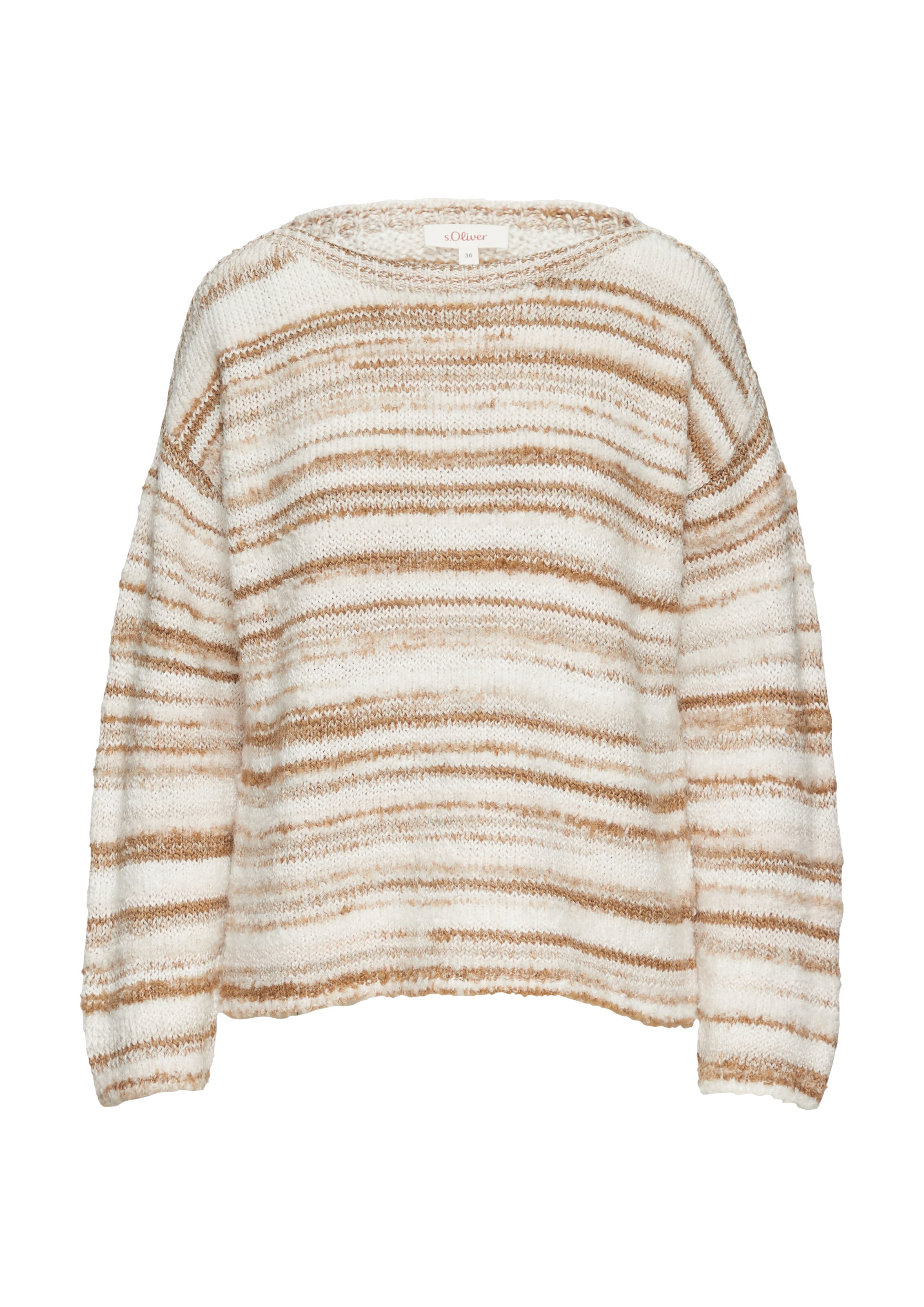 s.Oliver Pullover in beige / braun / weiß, Produktansicht