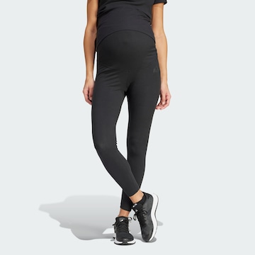 ADIDAS SPORTSWEAR Skinny Workout Pants in Black: front