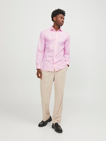 JACK & JONES Slim fit Zakelijk overhemd 'Parker' in Roze