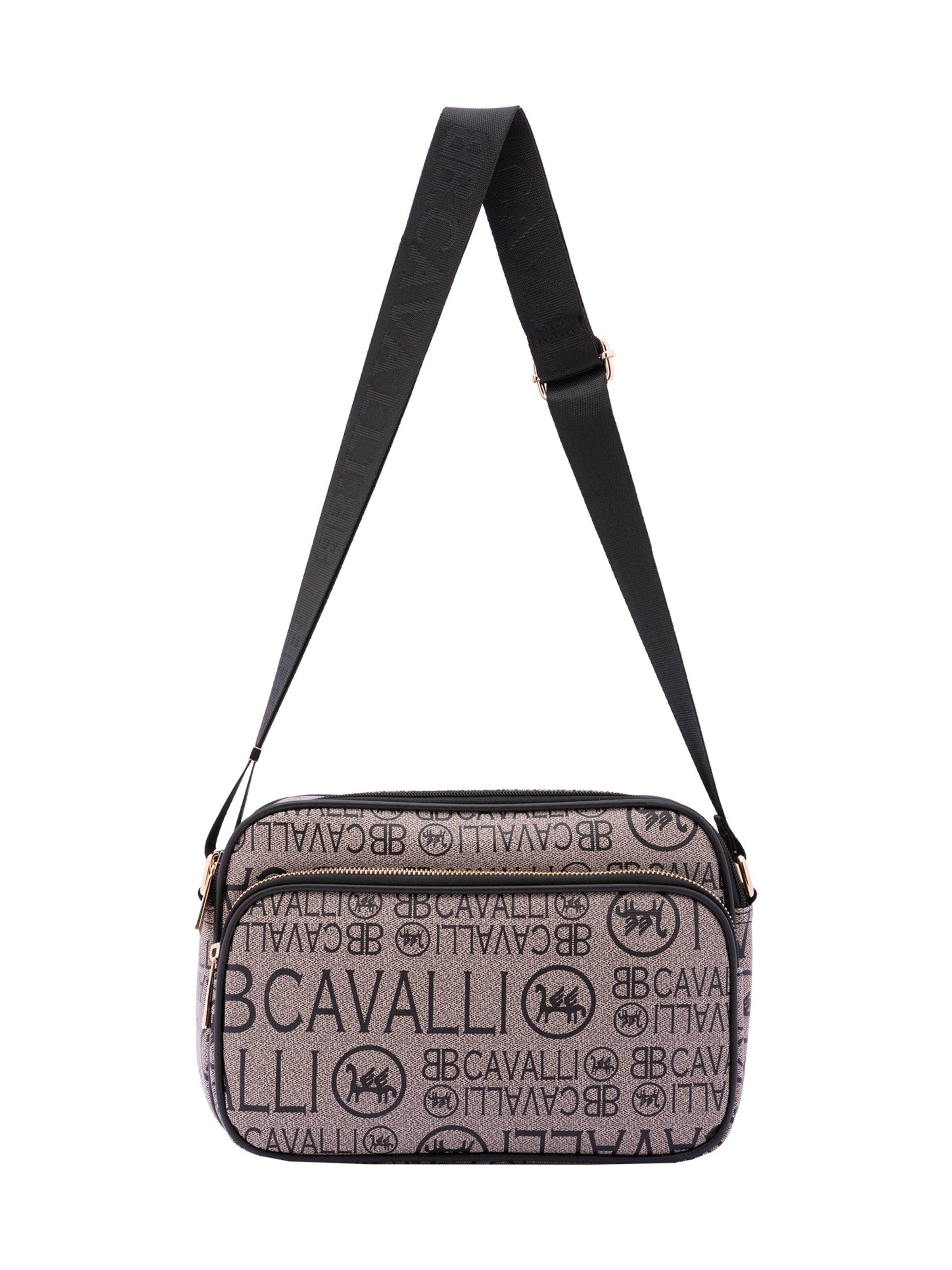 Borsa a tracolla 'Borsa a Tracolla B Cavalli Donna con Zip e Tasche Regolabile 29x18x12 cm' di B. Cavalli in nero: frontale