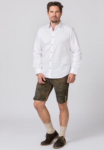 STOCKERPOINT Comfort fit Button Up Shirt 'Ernesto' in White