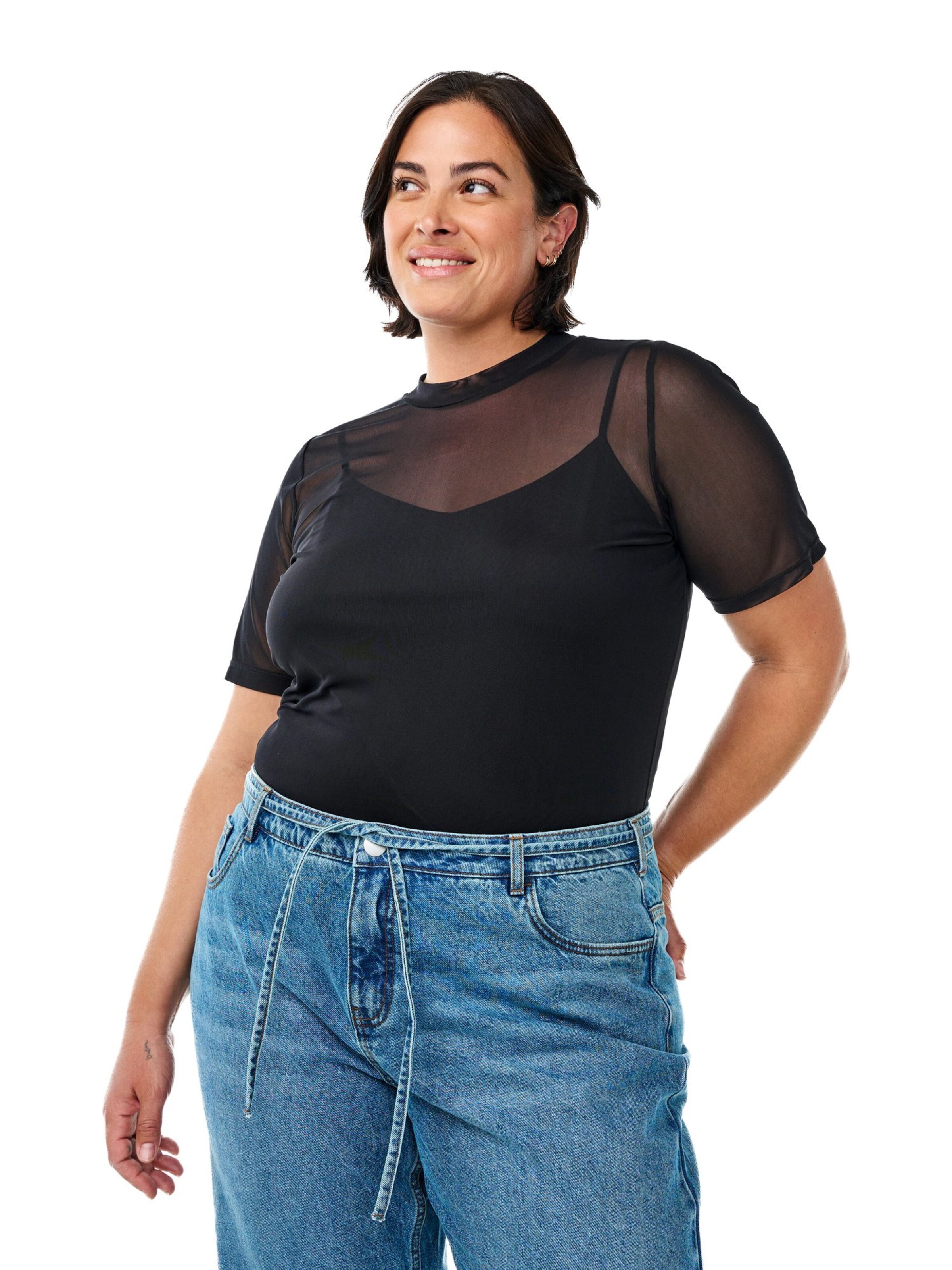 Zizzi Blúz 'EULLA' - fekete: elől