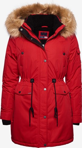 Parka d’hiver Superdry en rouge : devant